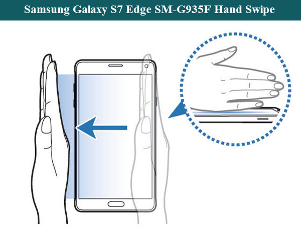 Samsung Galaxy S7 Edge SM-G935F Hand Swipe