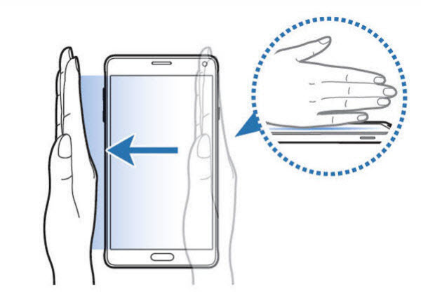 Samsung Galaxy Note Edge Hand Swipe